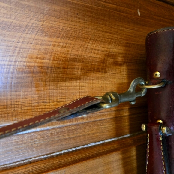 Rare Handmade Vintage Holland Sport Tuscan Brown/Burgundy Cowhide Messenger Bag - Picture 7 of 14